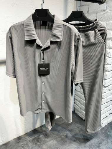 Wholesaler Aarhon - Pleated Shirt Pants Set