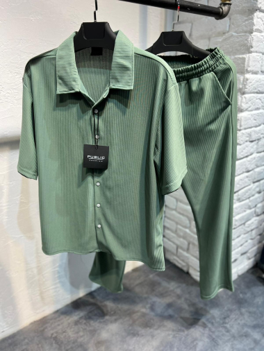 Wholesaler Aarhon - Pleated Shirt Pants Set