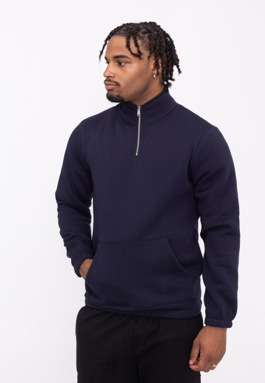 Wholesaler Aarhon - Fleece sweatshirt with zipped trucker collar