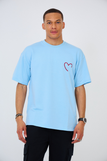 Grossiste Aarhon - T-Shirt Brodé Cœur