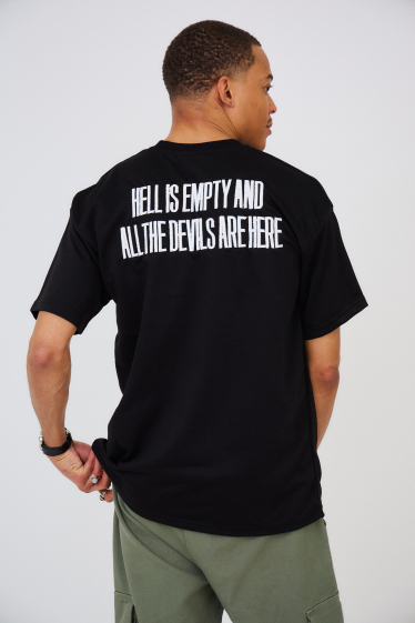 Wholesaler Aarhon - HELL & DEVIL Embroidered T-Shirt