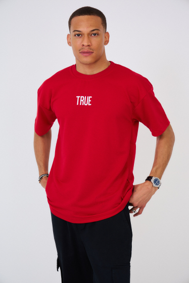 Wholesaler Aarhon - TRUE Embroidered T-Shirt