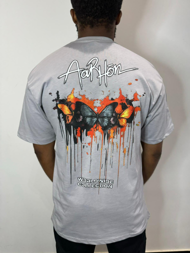 Grossiste Aarhon - T-shirt Imprimé 100%Coton