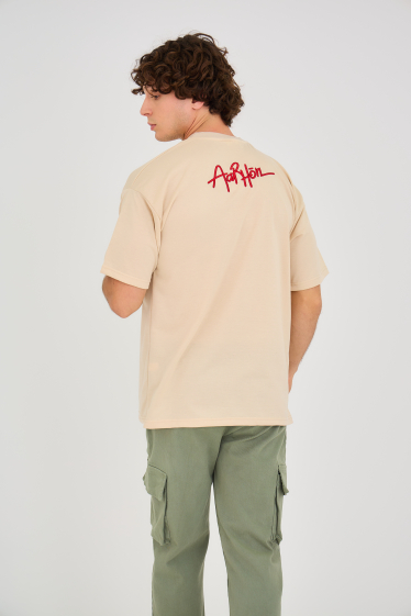 Grossiste Aarhon - T-shirt Oversize Broderie