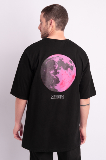 Wholesaler Aarhon - MOON Printed Oversized T-Shirt