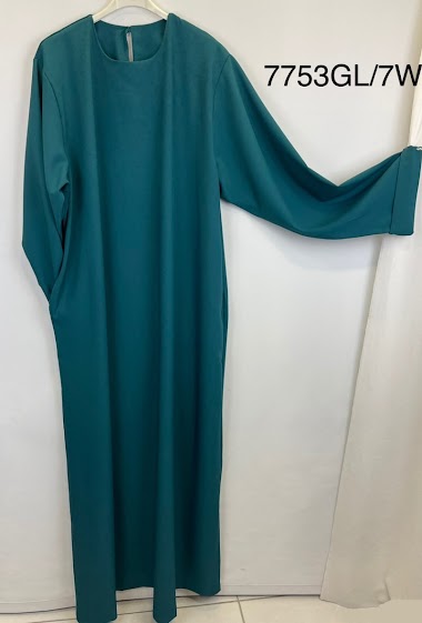 Großhändler Aawoe Paris® - Abaya mit hochgekrempelten Ärmeln