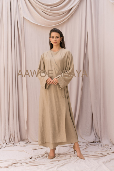 Wholesaler Aawoe Paris® - LINEN TIE DRESS