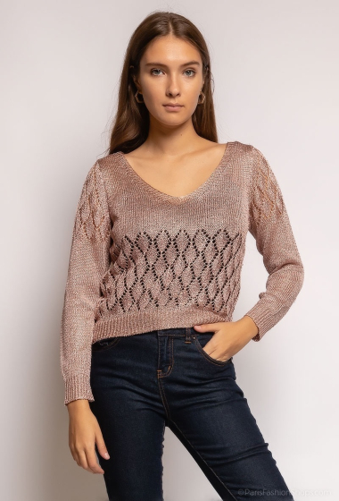 Wholesaler ABELLA - Perforated sparkly jumper with sequins