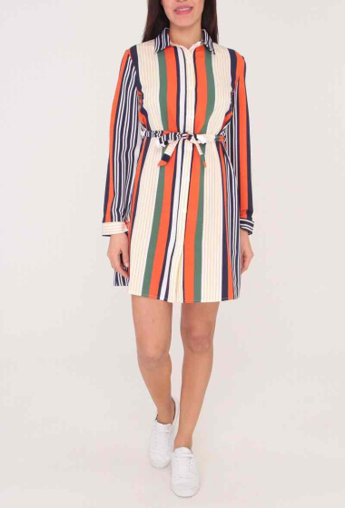 Wholesaler ABELLA - Striped shirt dress
