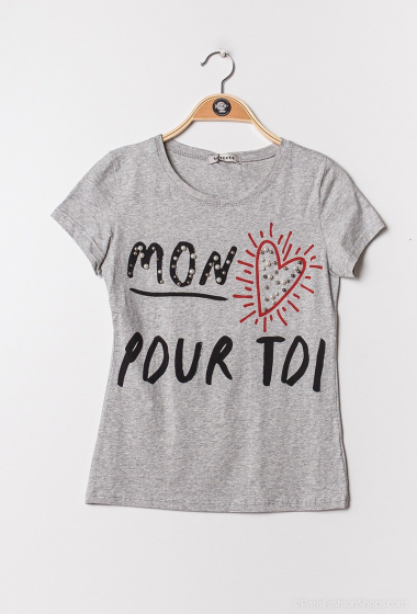 Wholesaler ABELLA - T-shirt "mon cœur pour toi"