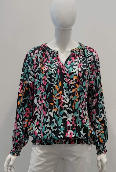 Wholesaler AC BELLE - Fluid V-neck blouse with long sleeves