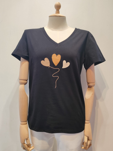Großhändler AC BELLE Grandes Tailles - T-Shirt mit Herz-Print