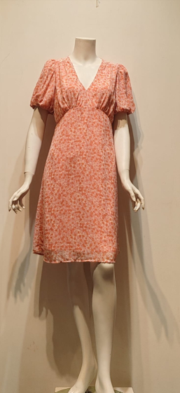 Grossiste AC BELLE - Robe à fleurs avec manches bouffantes