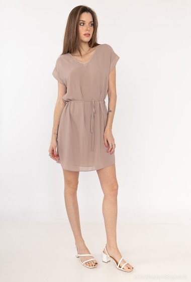 Wholesaler AC BELLE - Short flared dress with V-neck