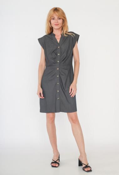 Wholesaler AC BELLE - Plain jeans dress with button