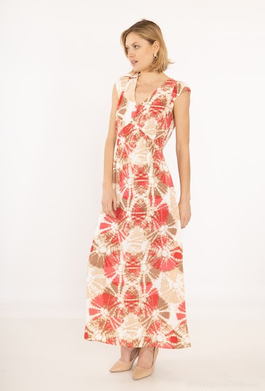 Wholesaler AC BELLE - Long dress with V-neck print
