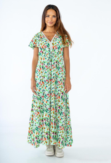 Wholesaler AC BELLE - Long dress with short sleeves