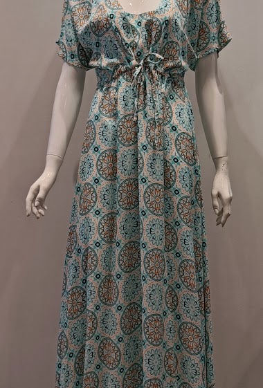 Großhändler AC BELLE - Langes fließendes Kleid mit Aufdruck