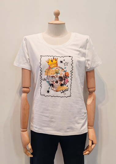 Großhändler AC BELLE - T-Shirt mit Totenkopf-Print