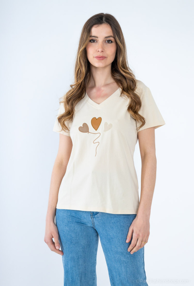 Grossiste AC BELLE - T-shirt imprimée coeur