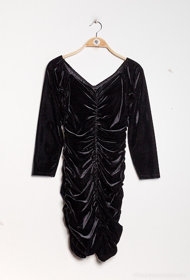 Wholesaler ADELINE - Ruched velvet dress