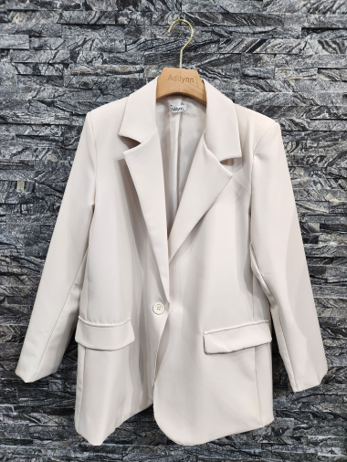 Wholesaler Adilynn - Buttoned blazer with tailored collar, two false flap pockets