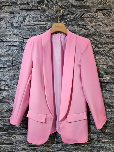 Wholesaler Adilynn - Plain colored blazer with long sleeves, two false pockets