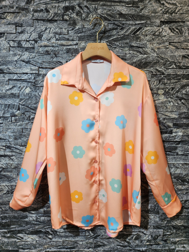Wholesaler Adilynn - Flowy flower print shirt, buttons, long sleeves