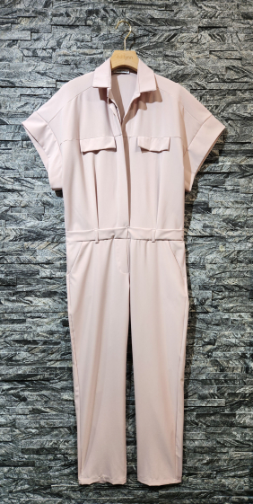 Wholesaler Adilynn - Short-sleeved jumpsuit, button closure, two side pockets