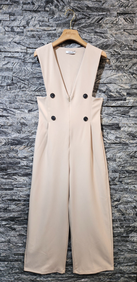 Wholesaler Adilynn - Jumpsuit with zip, sleeveless, decorative buttons