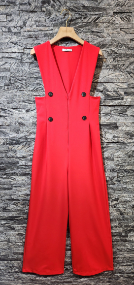 Wholesaler Adilynn - Jumpsuit with zip, sleeveless, decorative buttons