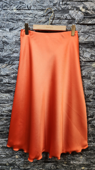 Wholesaler Adilynn - Mid-length satin skirt, elastic waist