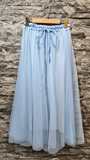 Wholesaler Adilynn - Drawstring tulle skirt, elastic waist