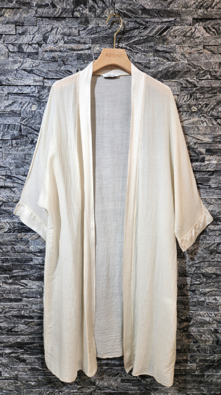Mayorista Adilynn - Kimono de longitud media con seda y manga larga.