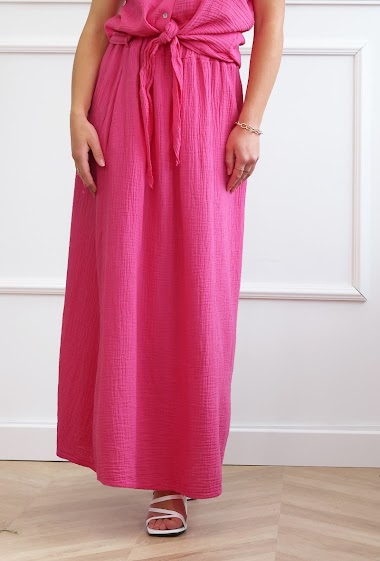 Wholesaler Adilynn - Cotton gauze maxi skirt