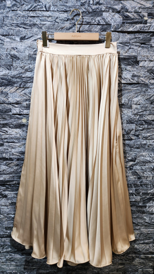 Wholesaler Adilynn - Flowy pleated maxi skirt, elasticated back waist