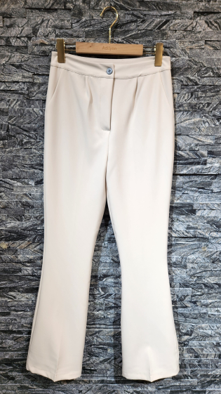 Grossiste Adilynn - Pantalon avec poches latérales, fermeture à zip et bouton