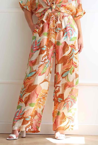 Wholesaler Adilynn - Printed linen pants