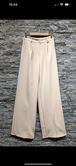 Wholesaler Adilynn - Flared pants with two side pockets, zip and button closure