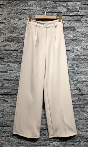 Wholesaler Adilynn - Flared pants with two side pockets, zip and button closure