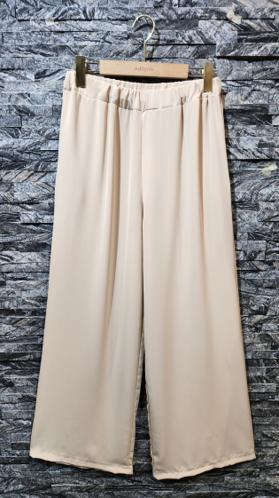 Grossiste Adilynn - Pantalon fluide uni, poches latérales, taille élastique