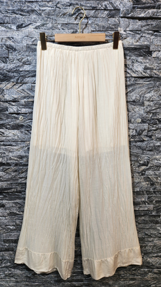 Grossiste Adilynn - Pantalon large évasé avec de la soie, doublure, taille élastique
