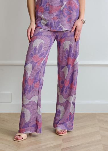 Wholesaler Adilynn - Floral lurex trousers