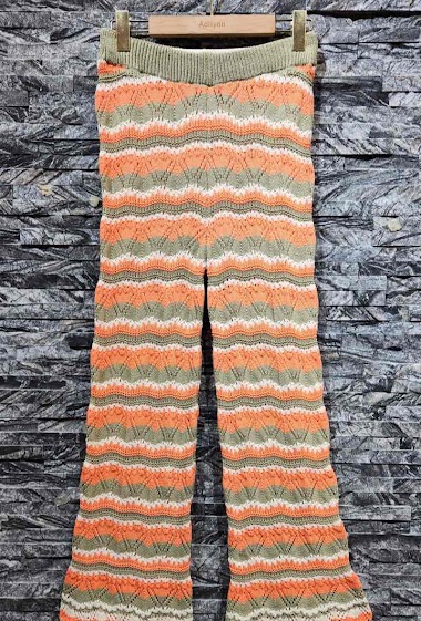 Grossiste Adilynn - Pantalon maille crochet multicolore
