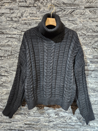 Wholesaler Adilynn - Cable knit sweater, turtleneck, long sleeves