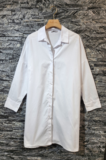 Wholesaler Adilynn - Oversized mid-length plain shirt dress
