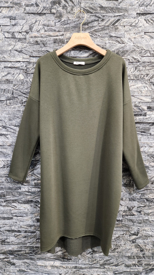Wholesaler Adilynn - Asymmetrical mid-length sweatshirt dress, round neck