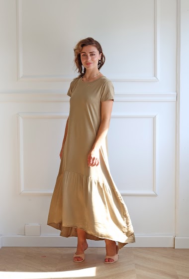 Wholesaler Adilynn - Bi-material t-shirt dress