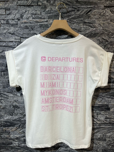 Grossiste Adilynn - T-shirt imprimé avant Coeur et arrière « Departure… »