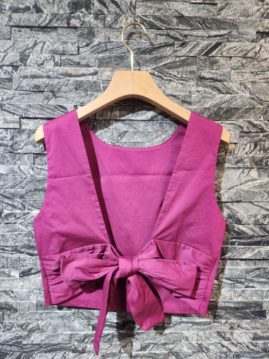 Wholesaler Adilynn - Sleeveless backless top with bow to tie in the back